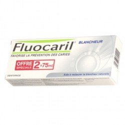 Fluocaril® - BLANCHEUR Pâte dentifrice, goût menthe 2 X75ml.