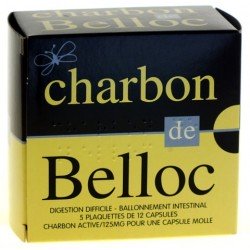 SUPER DIET - CHARBON DE BELLOC - confort gaz intestinaux - BOITE 60 capsules