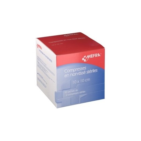 3M FRANCE - MEFRA - Compresses en non-tissé stériles 10*10cm 50 sachets de 2 compresses stériles