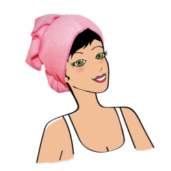 Les Tendances d'Emma - serviette à cheveux rose - bambou 