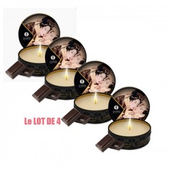 SHUNGA - Bougie huile - massage chocolat enivrant - LOT DE 4 X 30ML