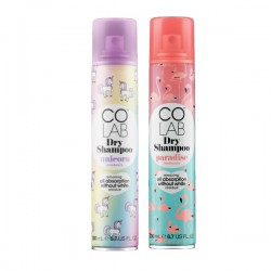 COLAB™ - Lot de 2 Shampoing sec - papaye & ananas + prune & vanille - 2 x 200ml