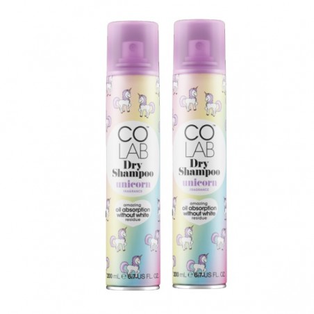 COLAB™ - Lot de 2 Shampoing sec - prune & vanille - licorne - 200ml