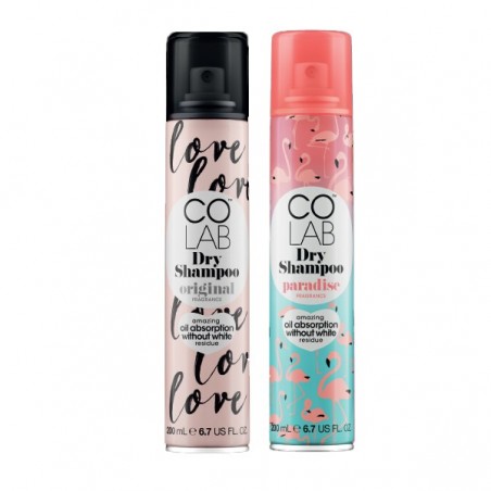 COLAB™ - Lot de 2 Shampoing sec - original + paradise - 2 x 200ml