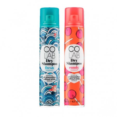 COLAB™ - Lot de 2 Shampoing sec - candy + fresh - 2 x 200ml