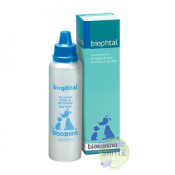 Biocanina - Biophtal Solution pour le nettoyage des yeux des chiens et des chats - flacon de 125ml.