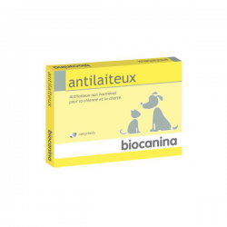 Biocanina - Antilaiteux non hormonal pour la chienne et la chatte - Boîte de 30 comprimés