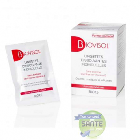 BIOVISOL® - Lingettes dissolvante sans acétone - 10 sachets