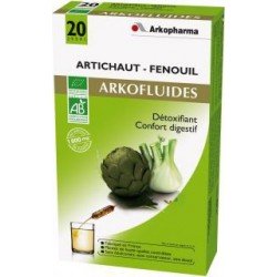 Arkopharma - ARKOFLUIDES DETOXIFIANT BIO artichaud, fenouil Boîte de 20 ampoules de 15ml.