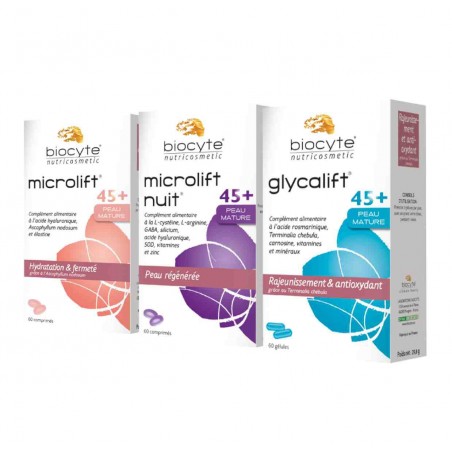 BIOCYTE - PACK Peau Mature Microlift et Glycalift  45 + 3X60 