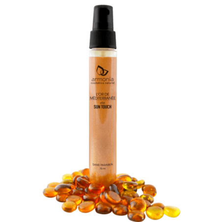 ARMONIA - Huile sèche pailletée "or méditerranée" - spray 75ml
