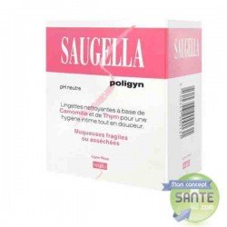 SAUGELLA - Poligyn - Hygiène intime de la femme ménopausée - Lingettes X 15
